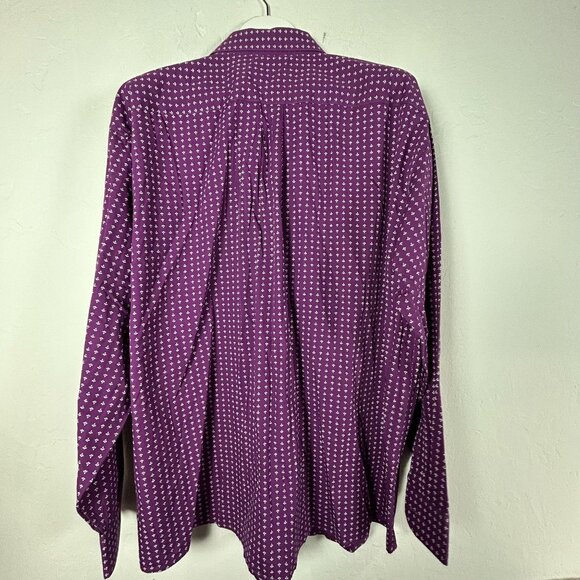 Panhandle Mens Purple Button-Down Shirt XL Cotton Western Style Long Sleeve - Picture 2 of 7